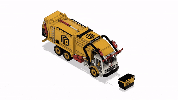 Yellow Front Loading Garbage Truck (Basic) — miniatura 6