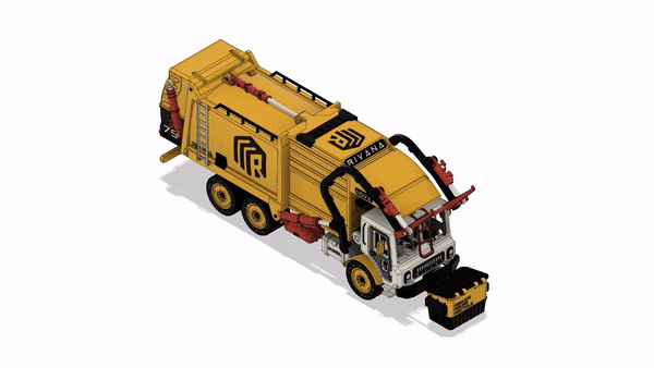 Yellow Front Loading Garbage Truck (Basic) — miniatura 7