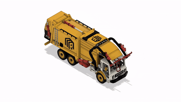 Yellow Front Loading Garbage Truck (Basic) — miniatura 8