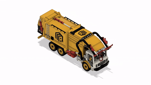 Yellow Front Loading Garbage Truck (Basic) — miniatura 9