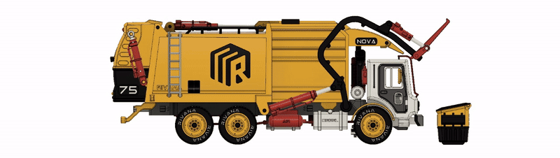Yellow Front Loading Garbage Truck (Basic) — miniatura 12