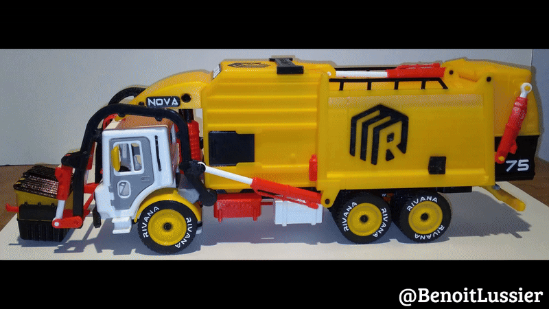Yellow Front Loading Garbage Truck (Basic) — miniatura 13