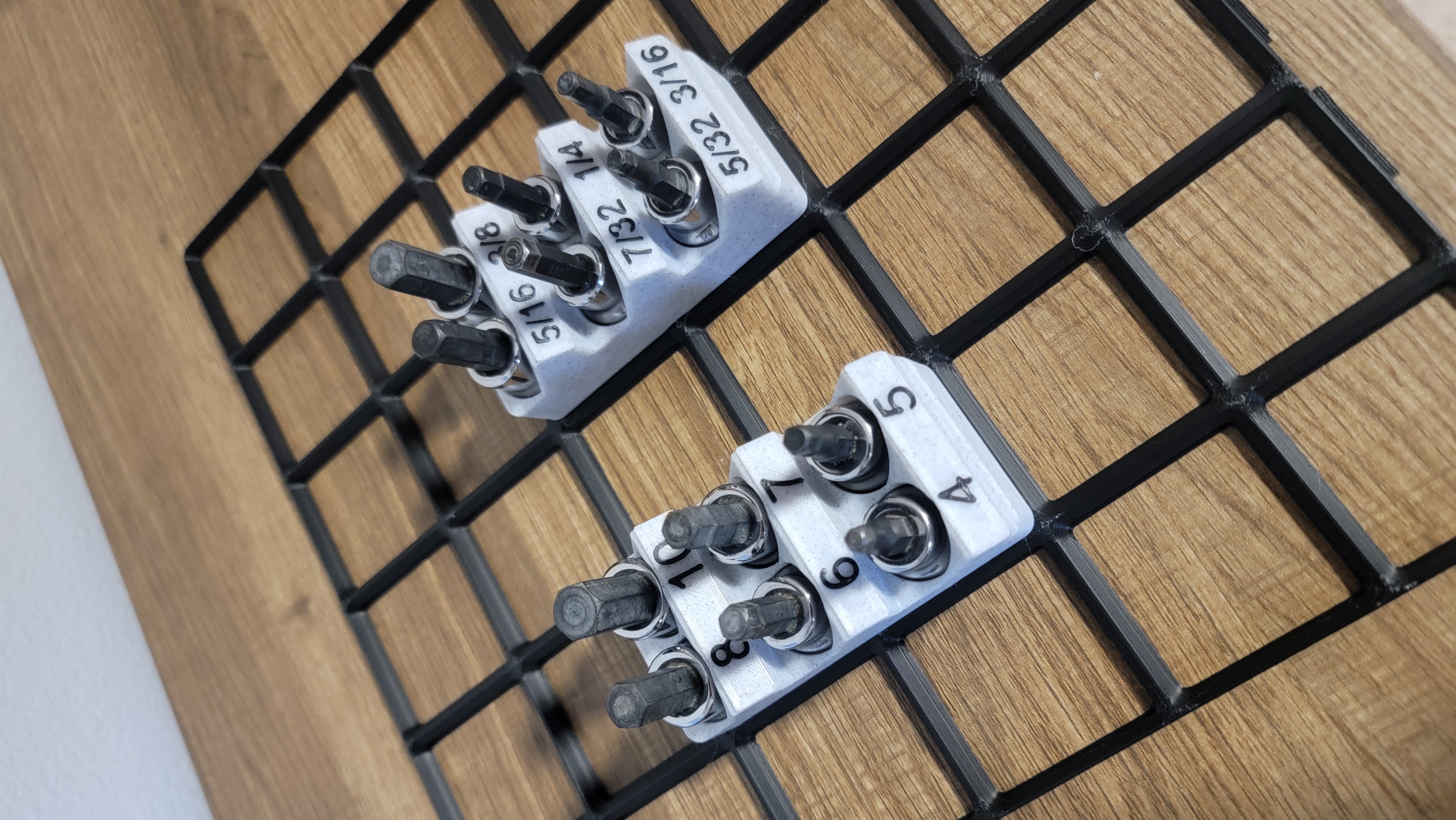 3/8" Drive Hex Key Socket Holders - Gridfinity