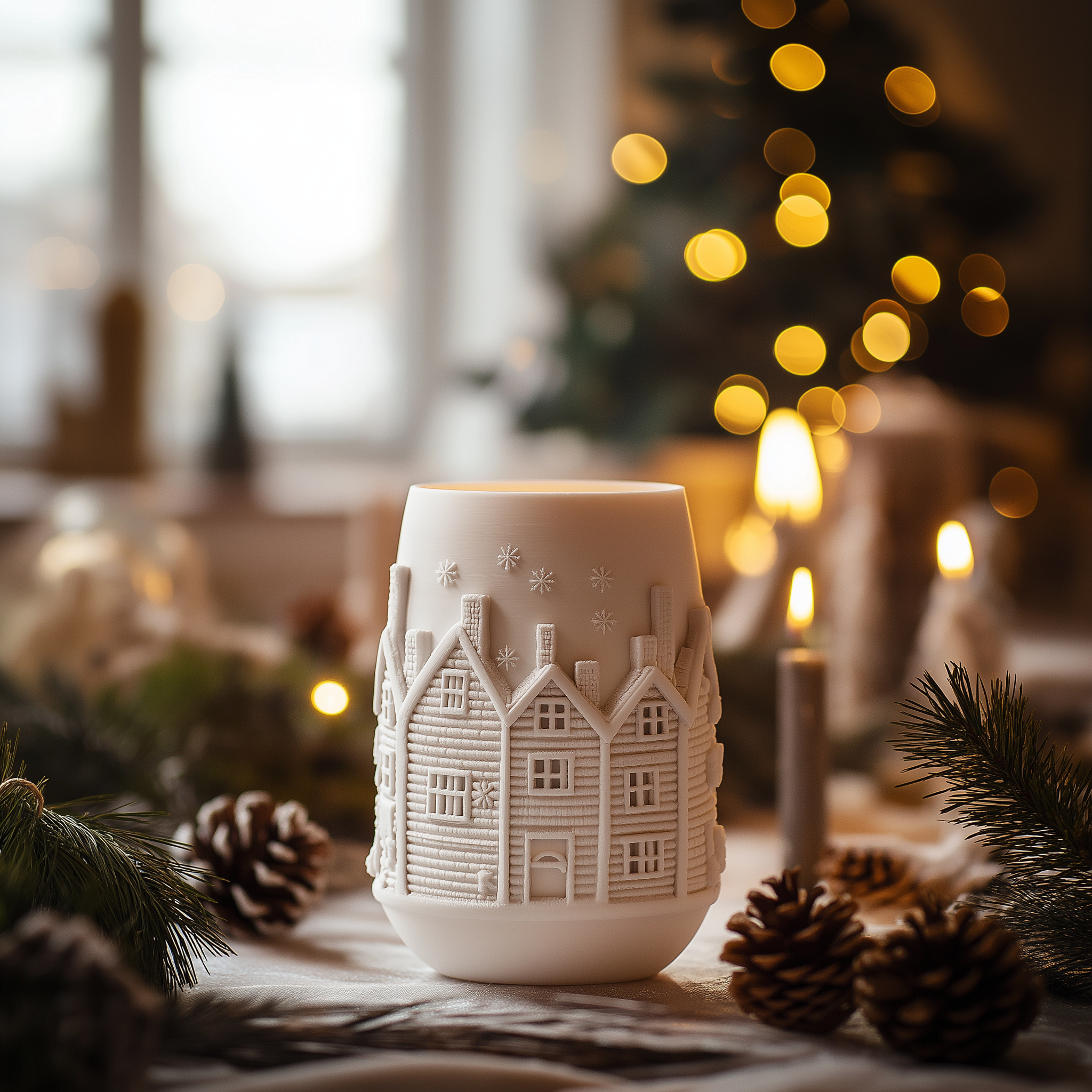 Festive Houses Vase
