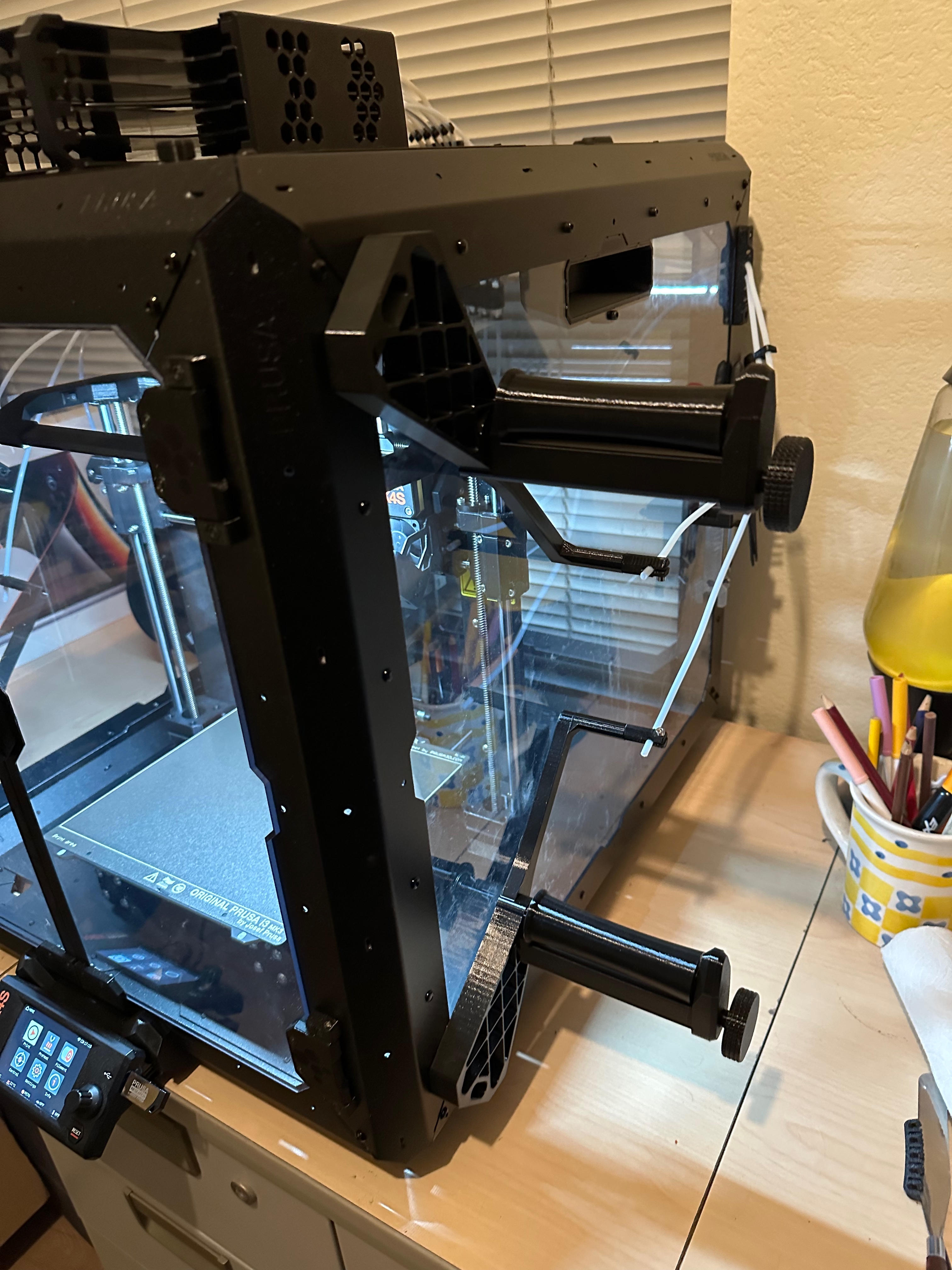 Smooth Bearing Spool Holder for Prusa Enclosures with MMU (Remix of Hotdogger REMIX)