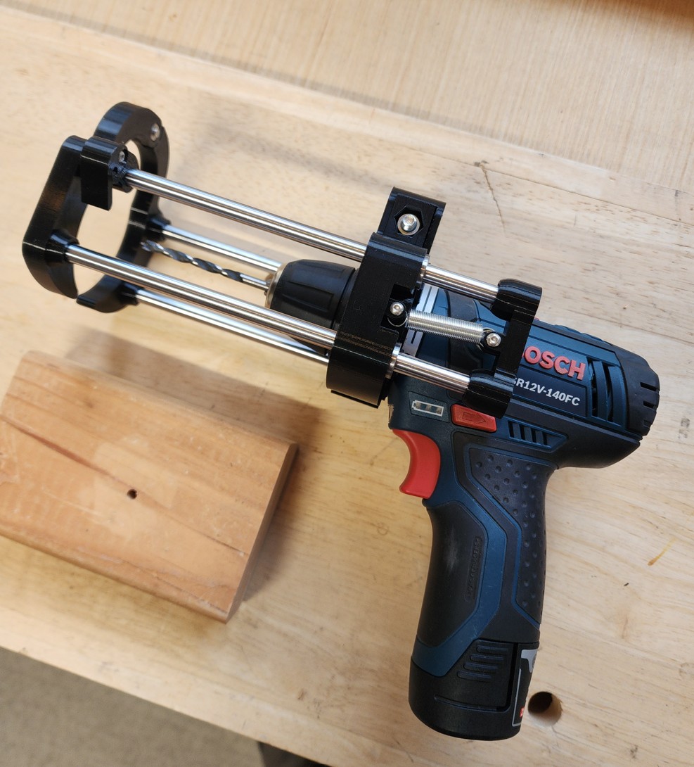 Portable drill attachment remix for 24mm bearings and 1/4-20 bolt/nut 3D model thumbnail