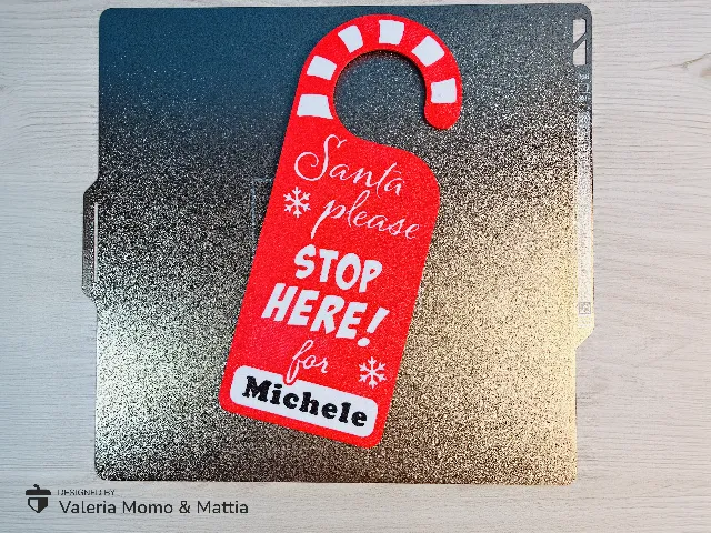 Santa Stop Here Door Hanger with Customizable Name