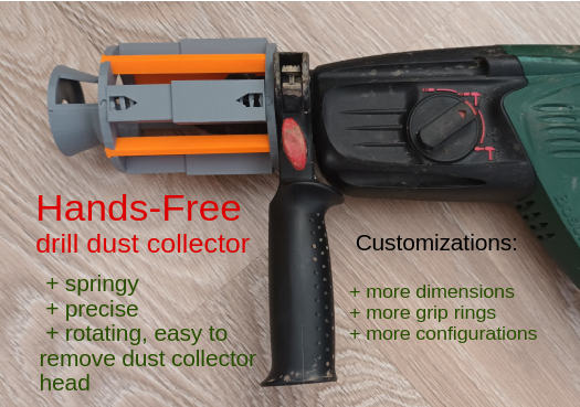 Hands-Free (hammer) drill dust collector