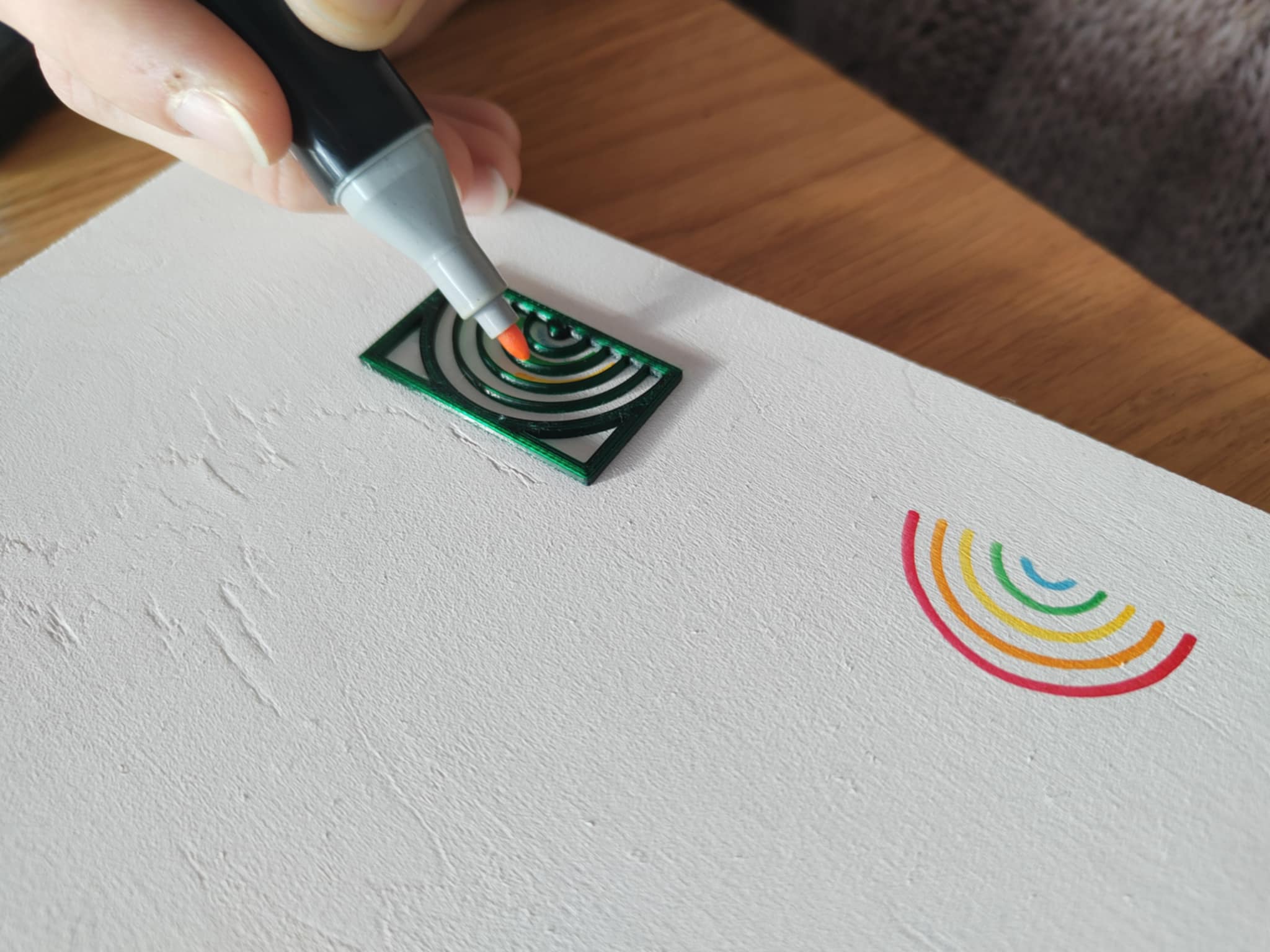 Miniatura 2 do modelo 3D Simple rainbow drawing template