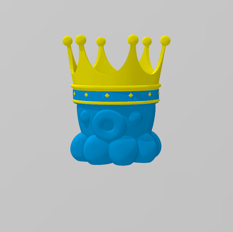 Miniatura 2 do modelo 3D octopus with crown