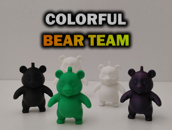 Colorful Bear Team| Keychain or Figurine