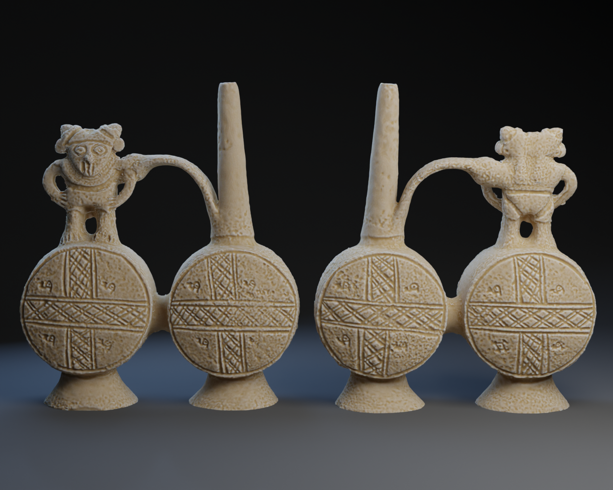 Chancay double chambered whistling vessel