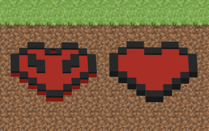 Miniatura 2 do modelo 3D Minecraft Heart Keychain