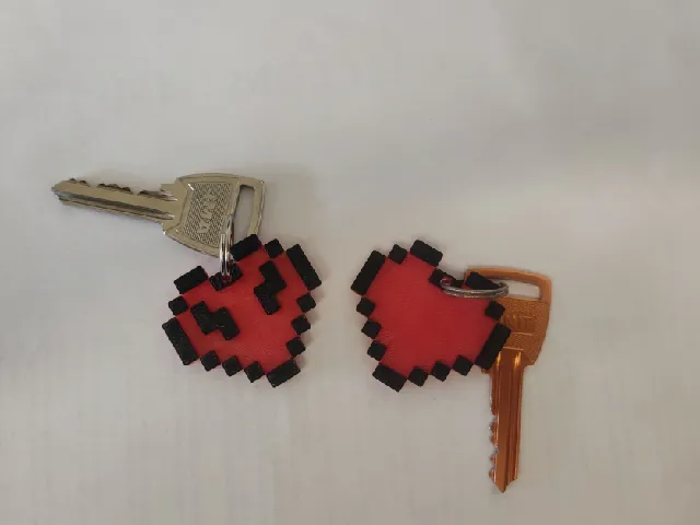 Minecraft Heart Keychain