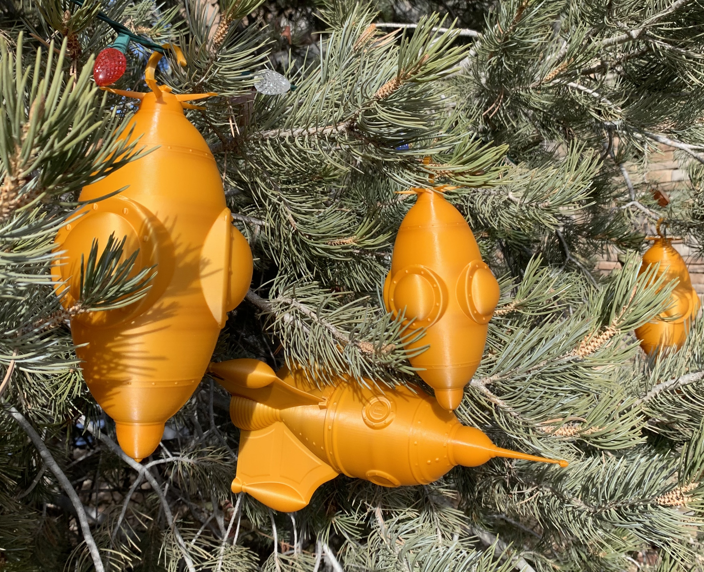 1950's Space Ship Pod ornaments for your Cosmic Christmas Tree - Indoor/Outdoor