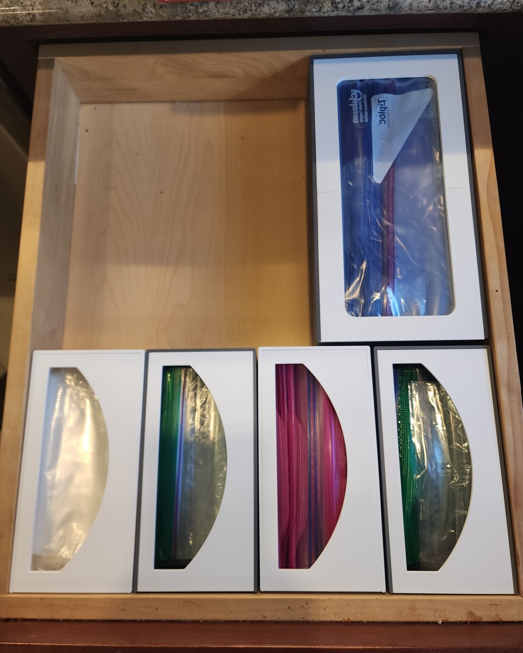 Ziplock bag holders without Gridfinity base