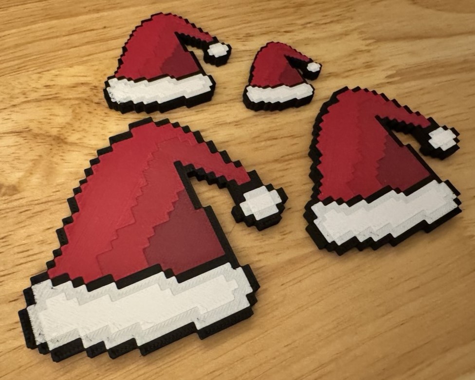 8-Bit Santa Hat - Fridge Magnet (Multi-Color) | Decoration For Whiteboard, Refrigerator, Locker, Cabinet | Home & Kitchen Essential, Classroom Office Supplies |