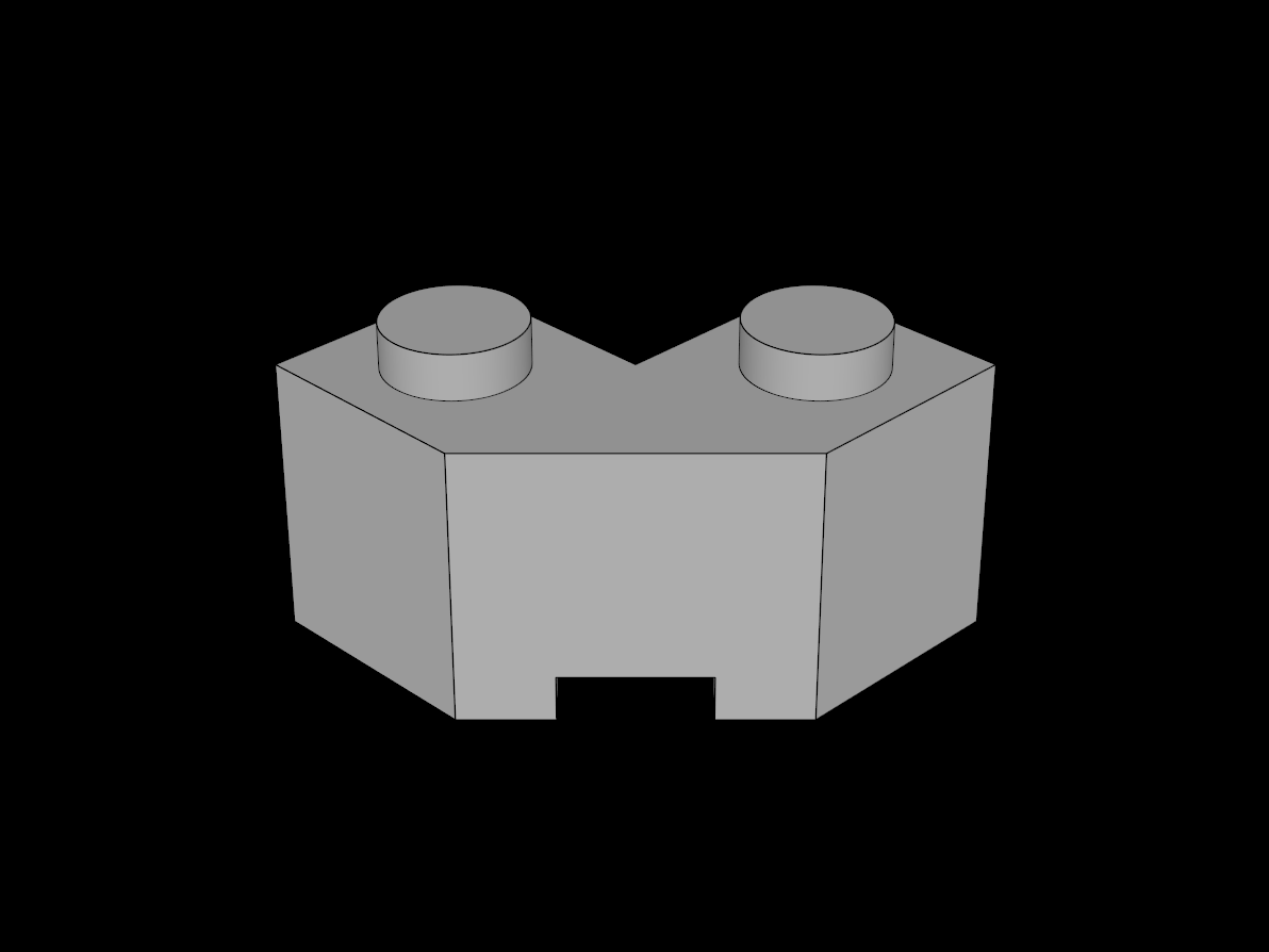 Lego Compatible (87620.dat) Brick  2 x  2 Facet