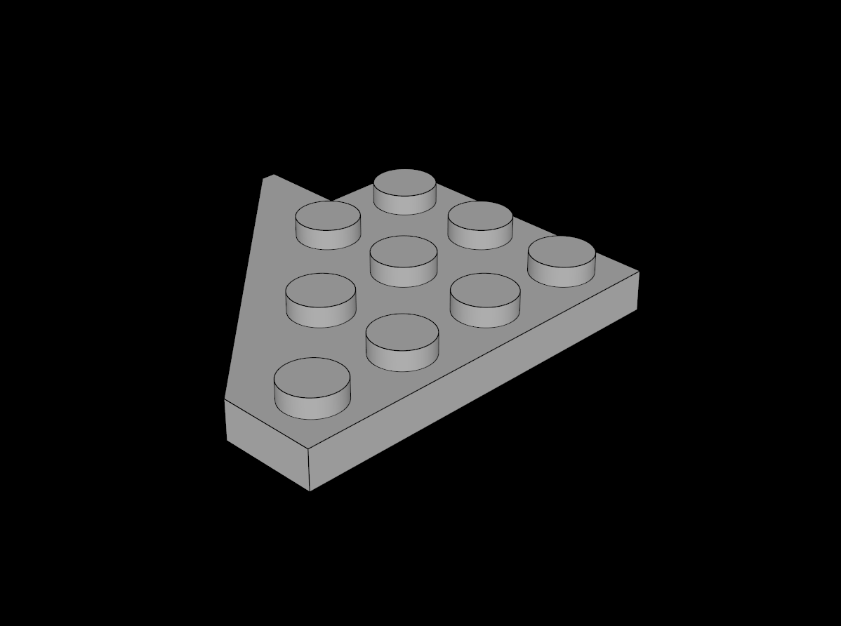 Lego Compatible (3935.dat) Wing  4 x  4 Right