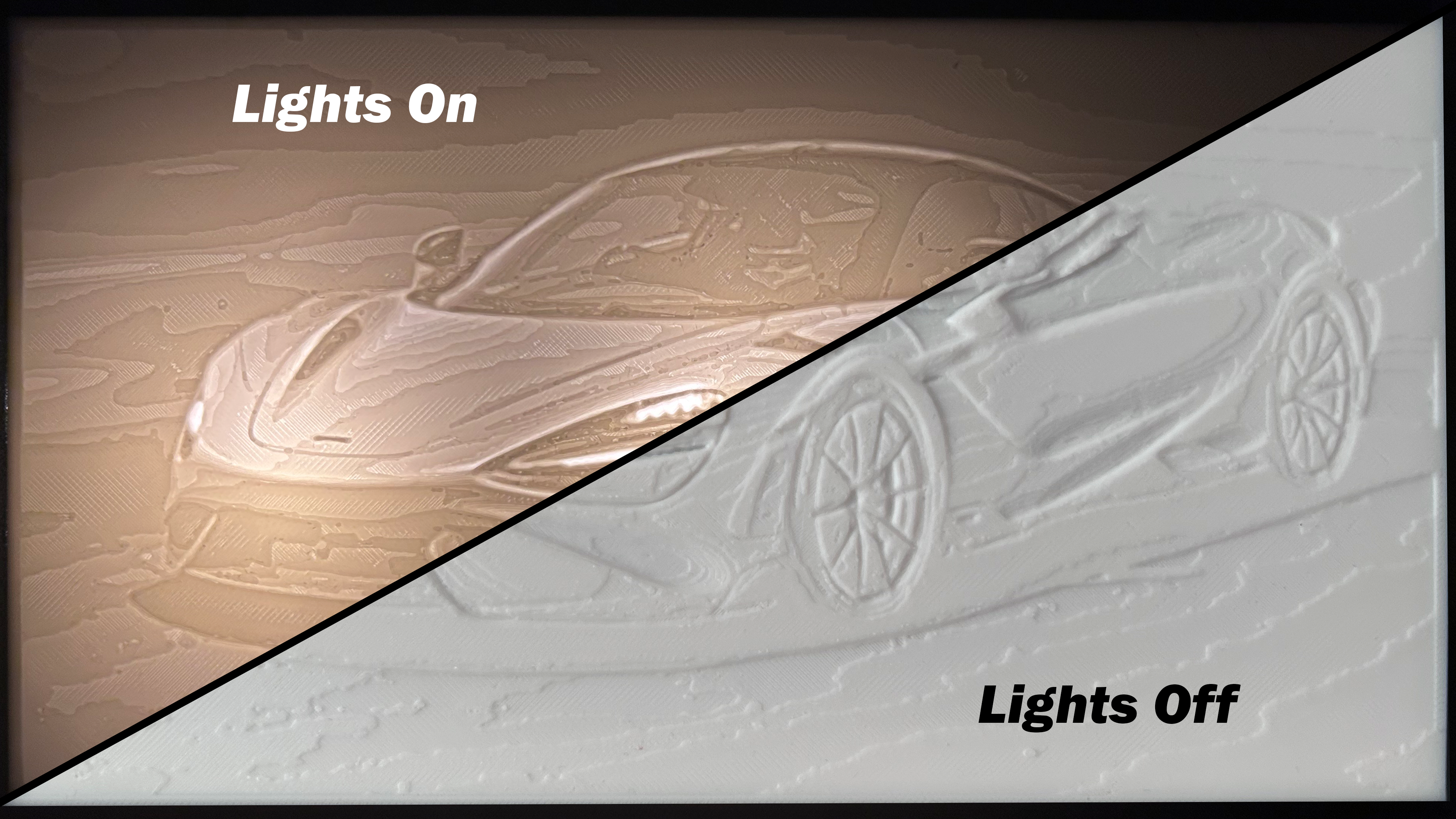 Mclaren 765lt car Light picture (Lithophane)