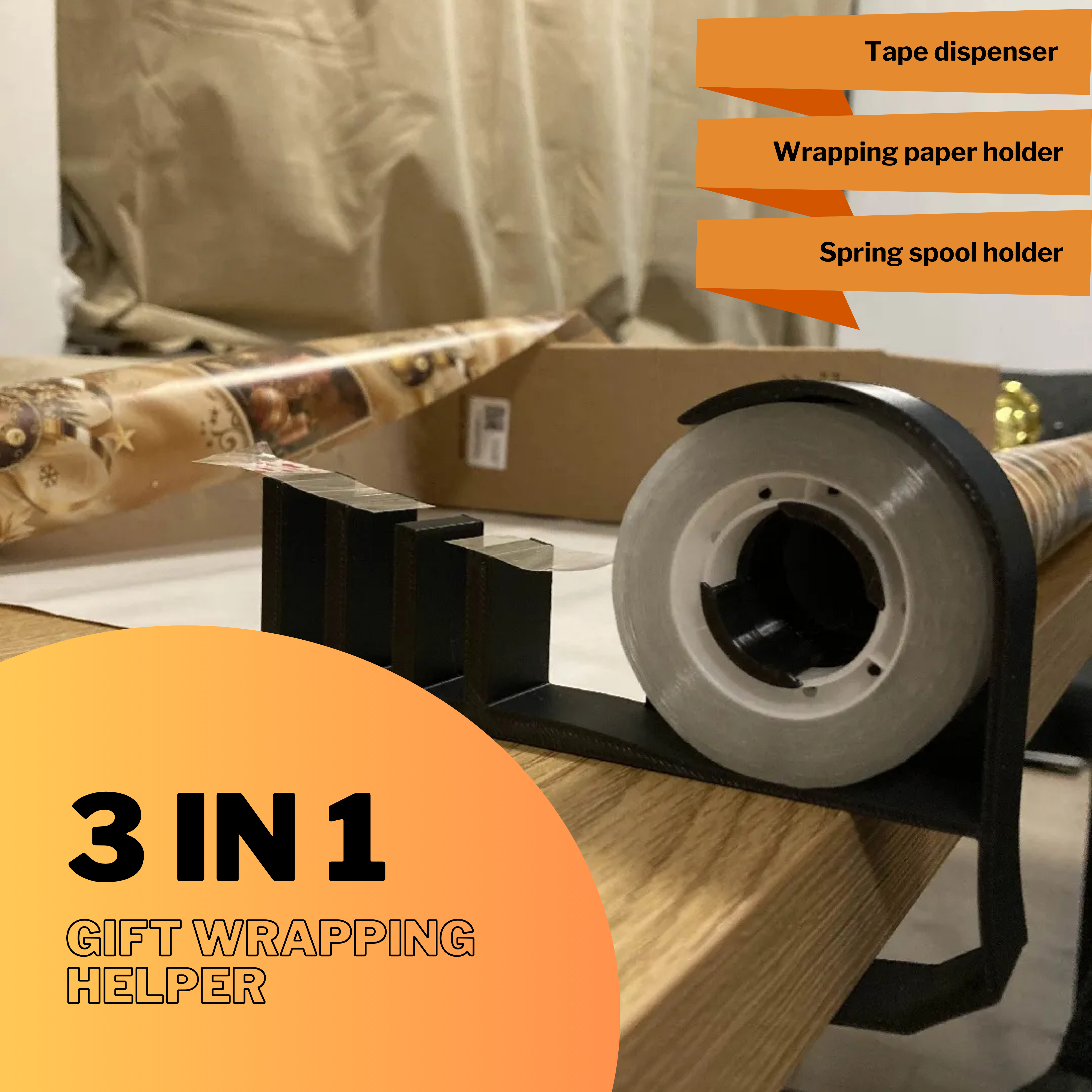 Ultimate 3-in-1 Wrapping Paper Holder