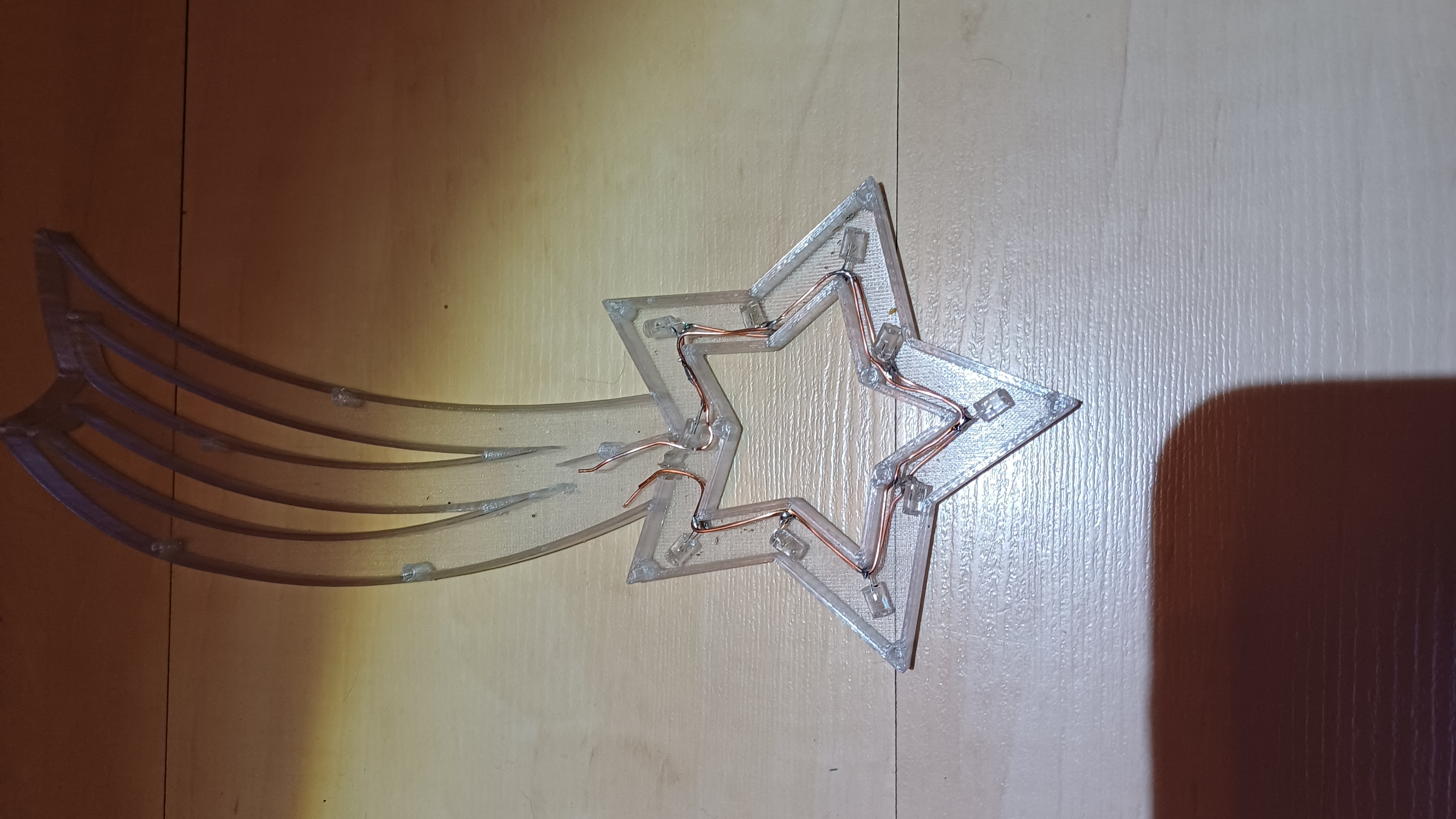 Dekorace ' Vánoční kometa' svítící led světlo.   Decoration 'Christmas comet' shining led light. — thumbnail 2