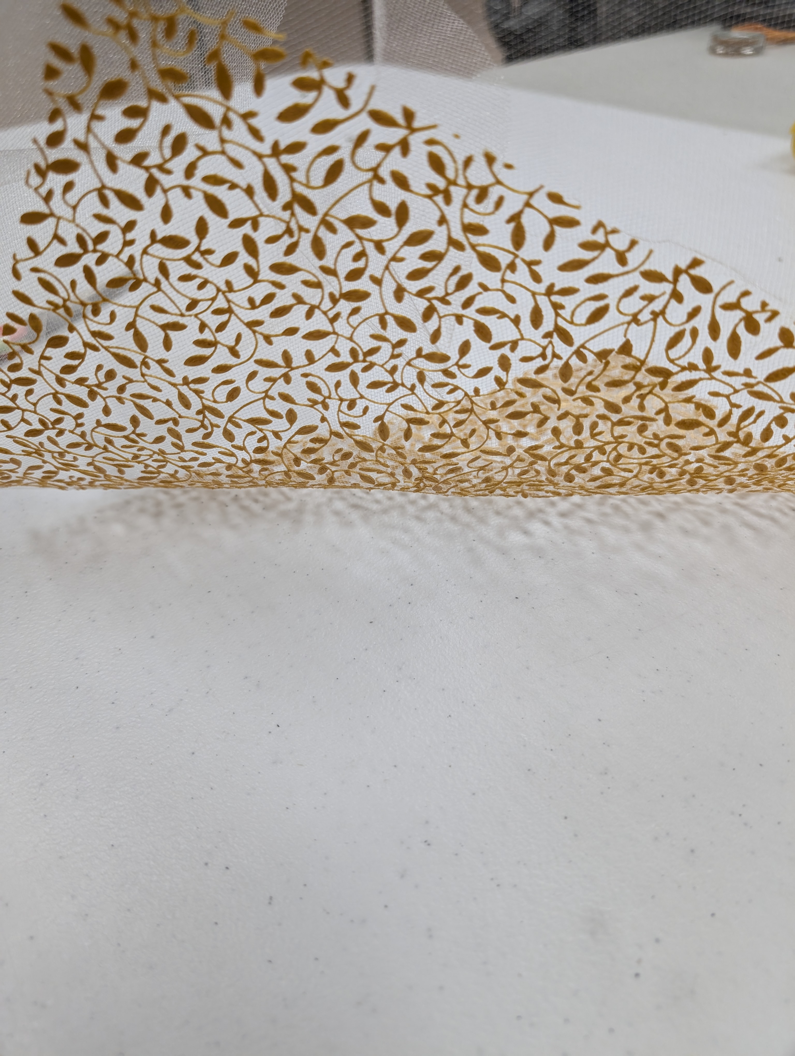 Branch with leaves pattern (print on fabric)
