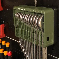 Pegboard holder for Proxxon wrench set