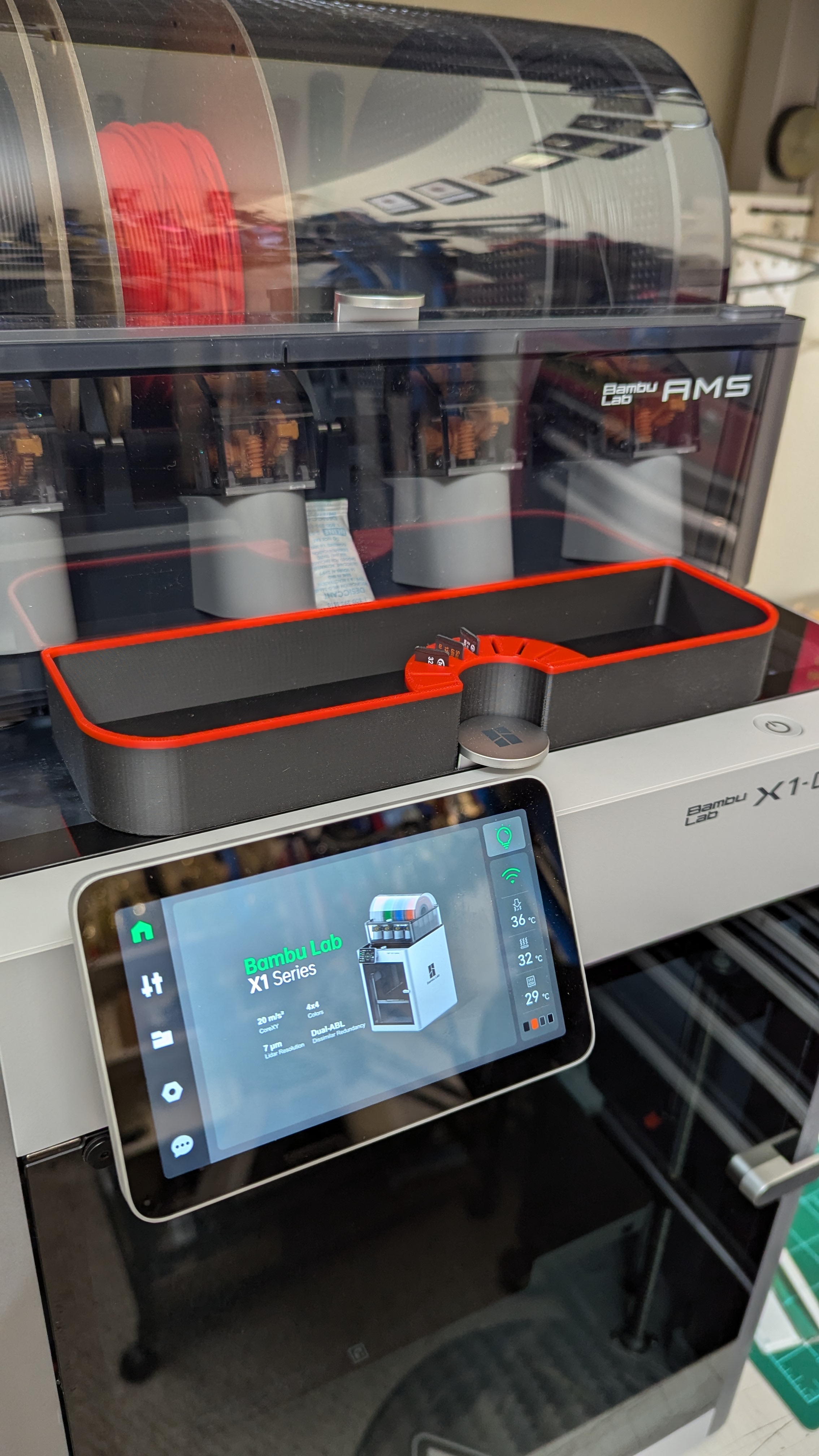 Bambu X1, X1C, and P1S tray with micro SD card slots