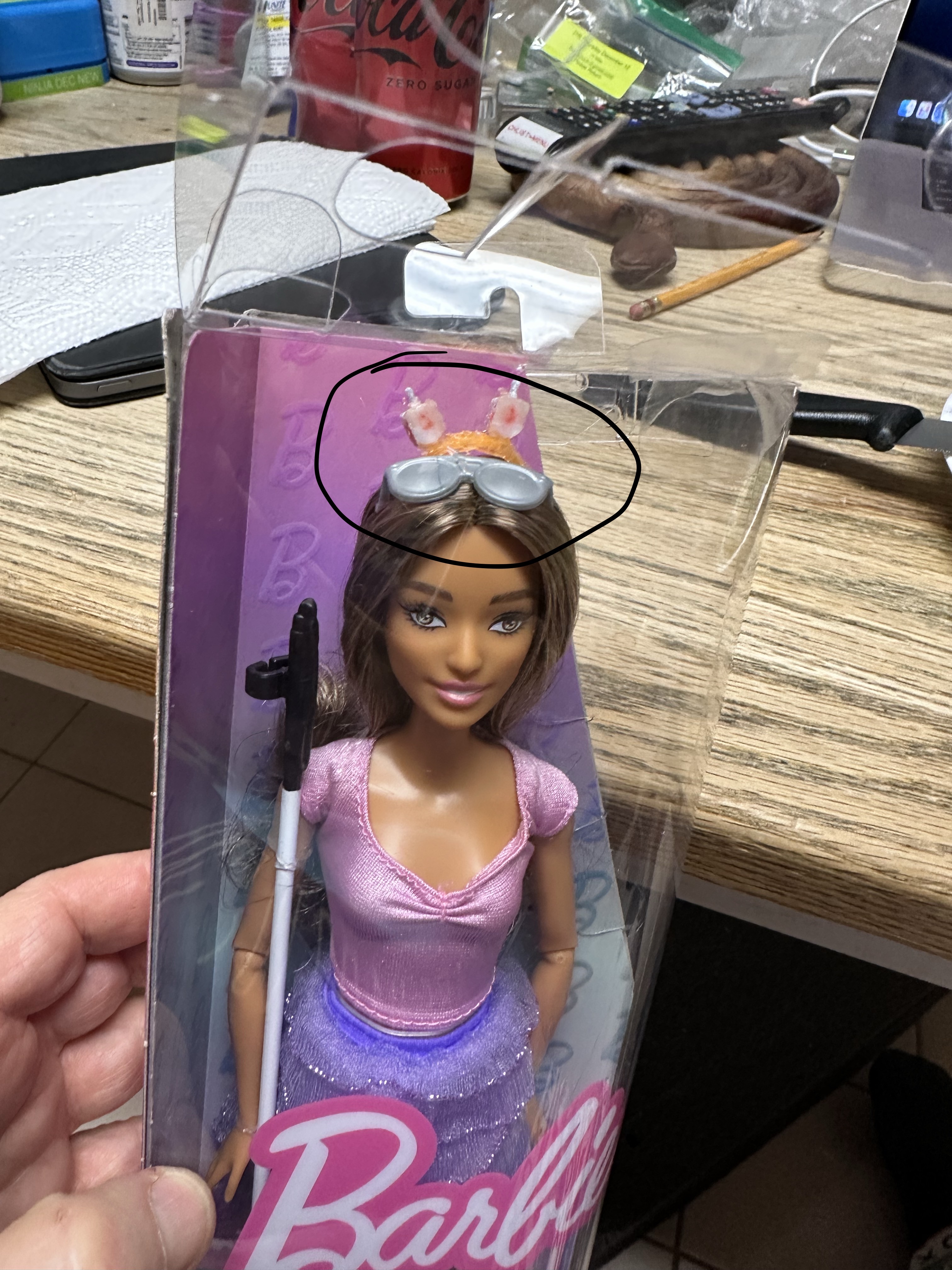 Non Spinning Dreidel Headband (Hairband) for Barbie sized Doll