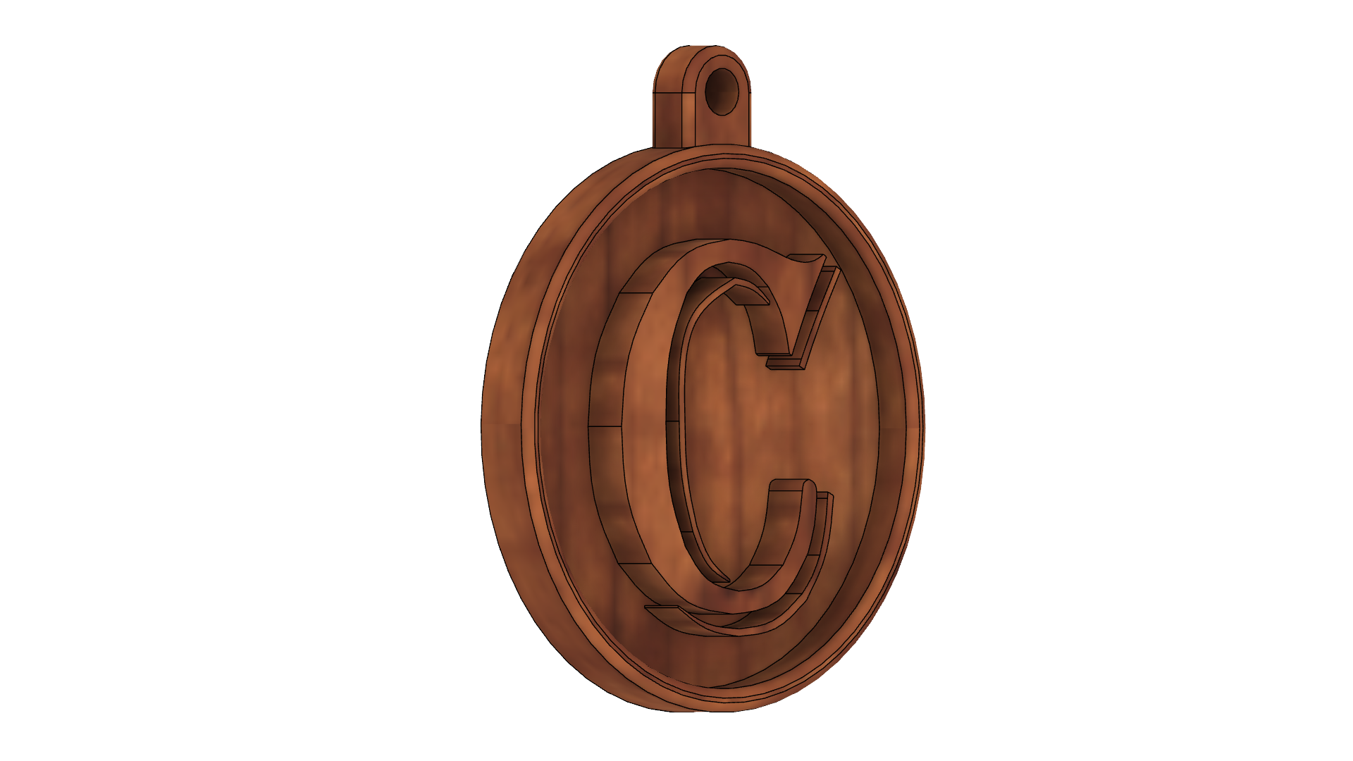 C Letter Keychain: A Stylish 3D Printable Accessory