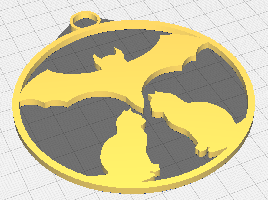 Maeviis (Bat and two cats) christmas tree ornament