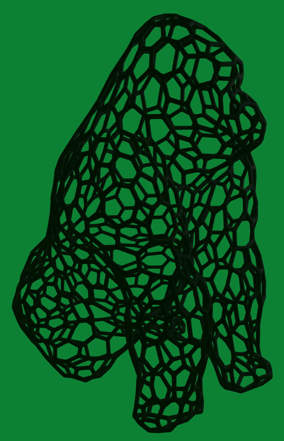 Miniatura 2 do modelo 3D Voronoi Gorilla