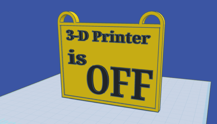 Reversable 3-D printer sign
