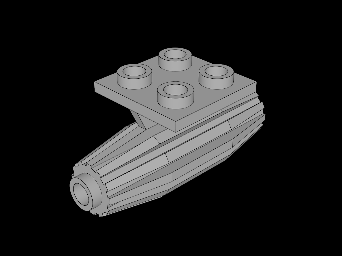 Lego Compatible (4229.dat) Plate  2 x  2 with Jet Engine with 12 Fins