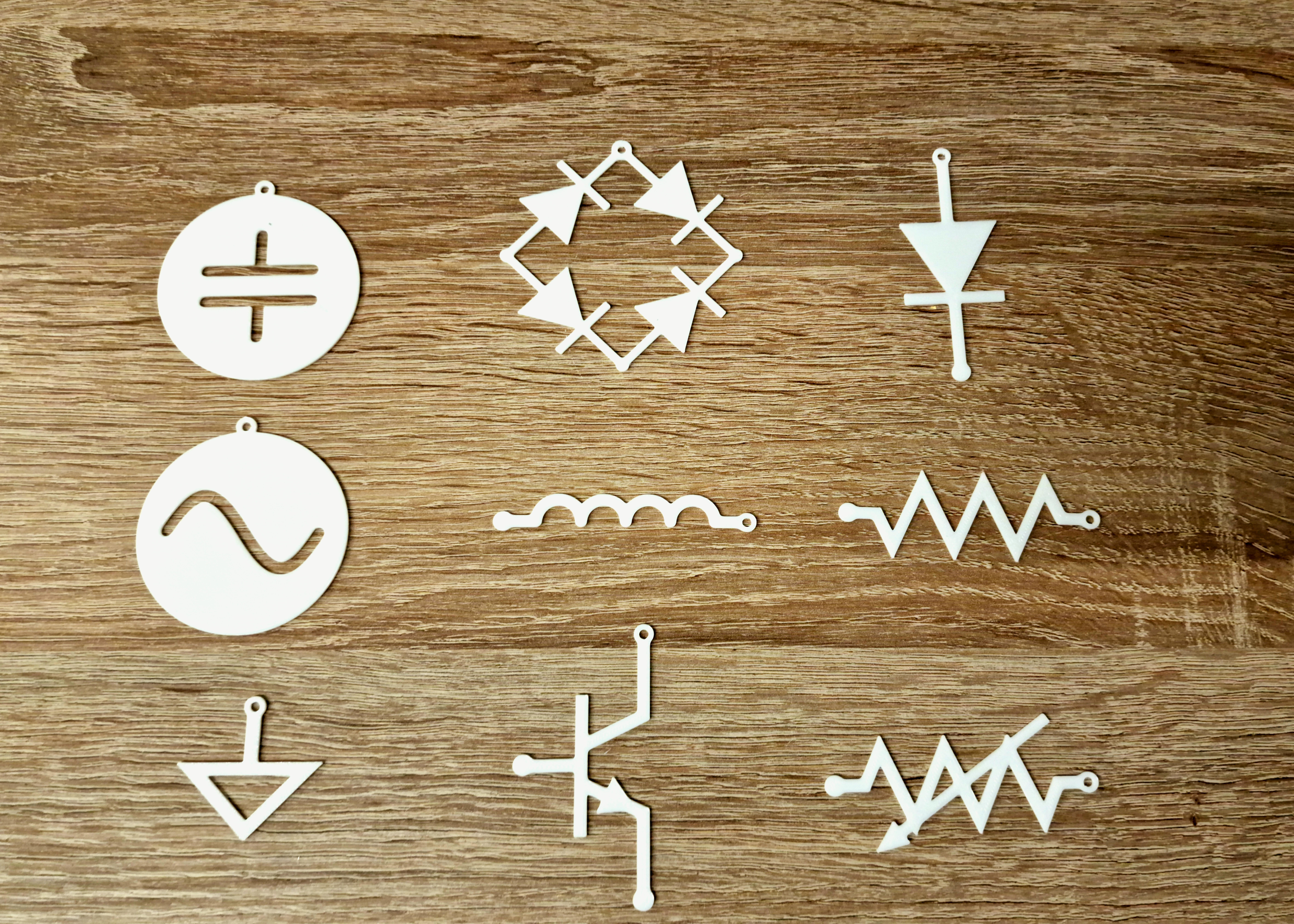 Christmas electrical symbols decorations/tags