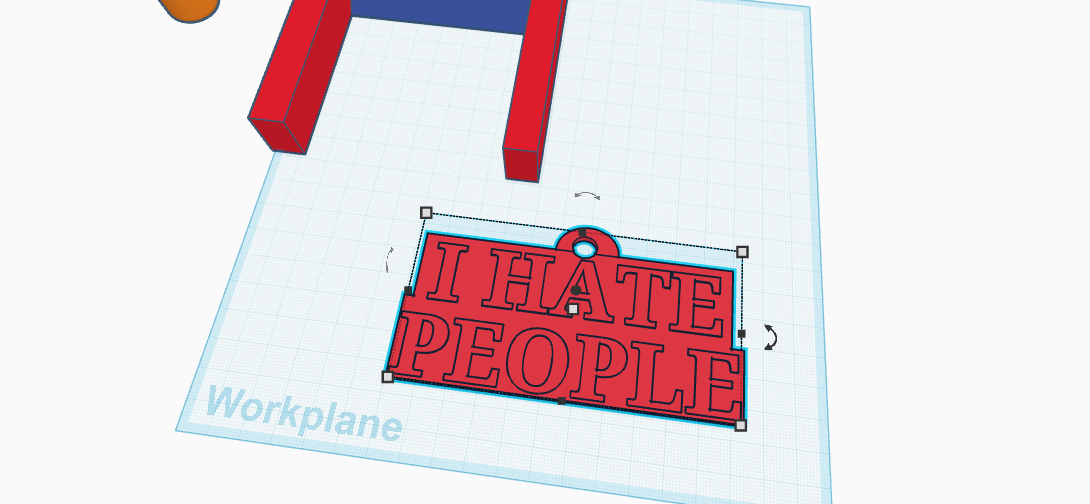 i hate people key chain