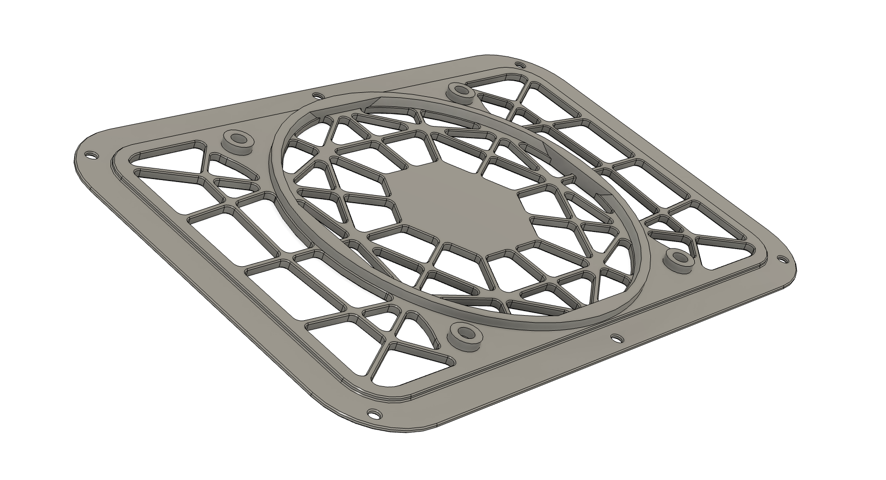 Qidi Plus4 Rear Cover 120mm Fan Spiderweb with Spacer
