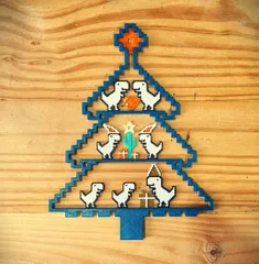 Chrome Dino Festive Christmas Tree [Ornament]