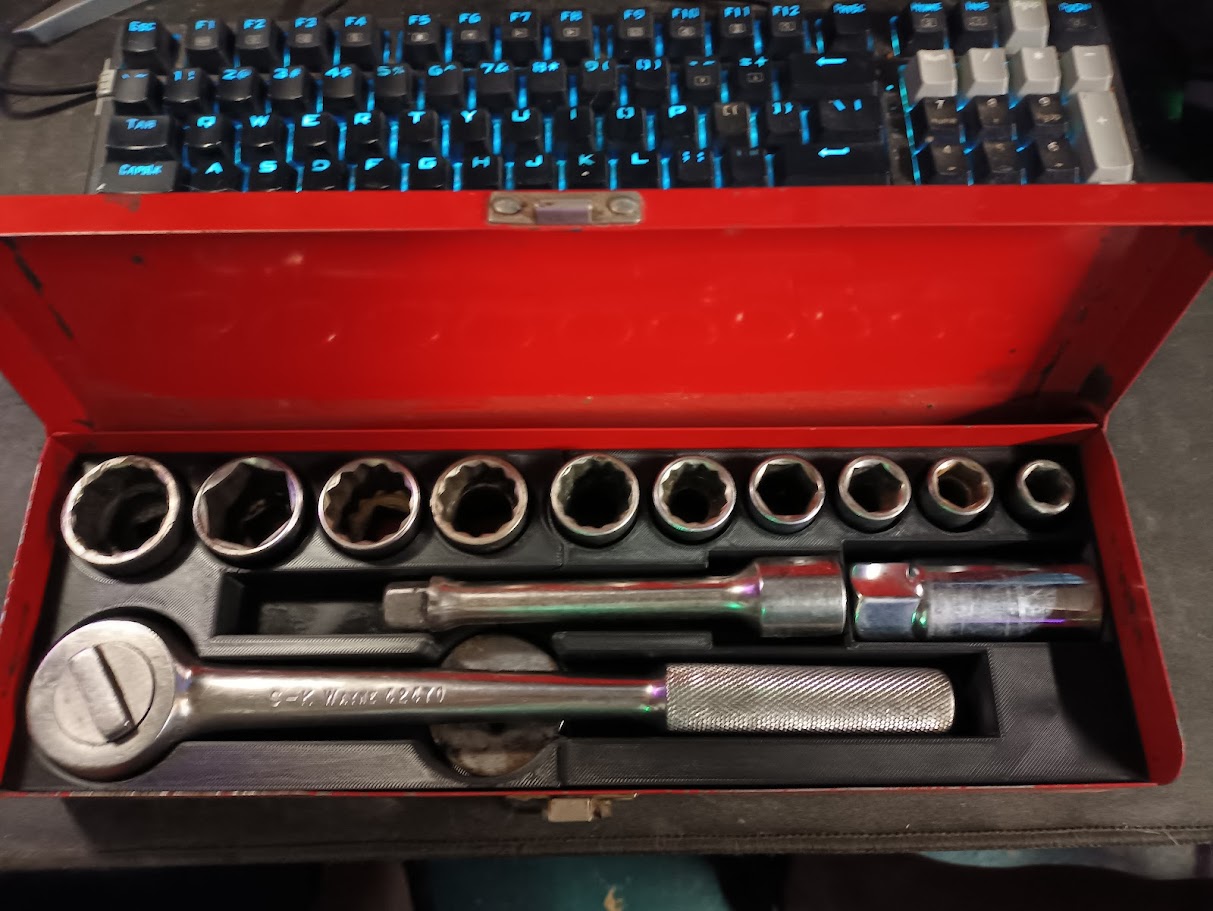 1/2 Inch Drive Classic Craftsman Metal Box Tool Set Replacement Insert