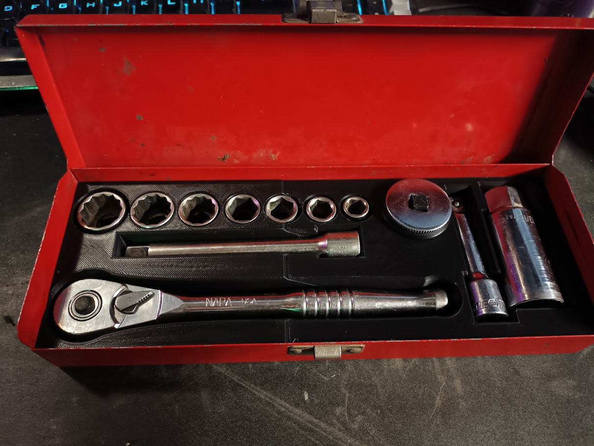 3/8 Inch Drive Classic Craftsman Metal Box Tool Set Replacement Insert