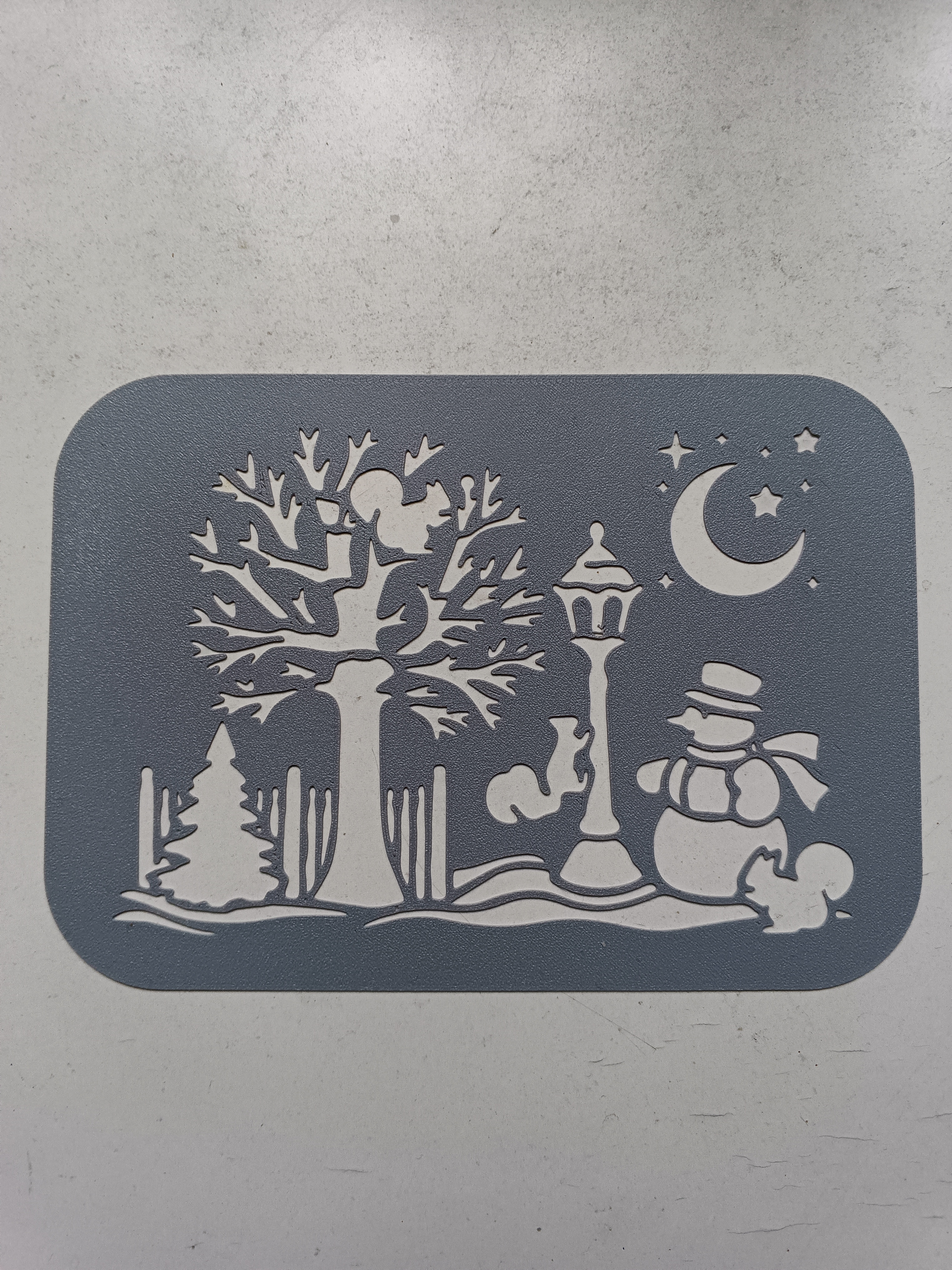 Snowman and Squirrels - Stencil