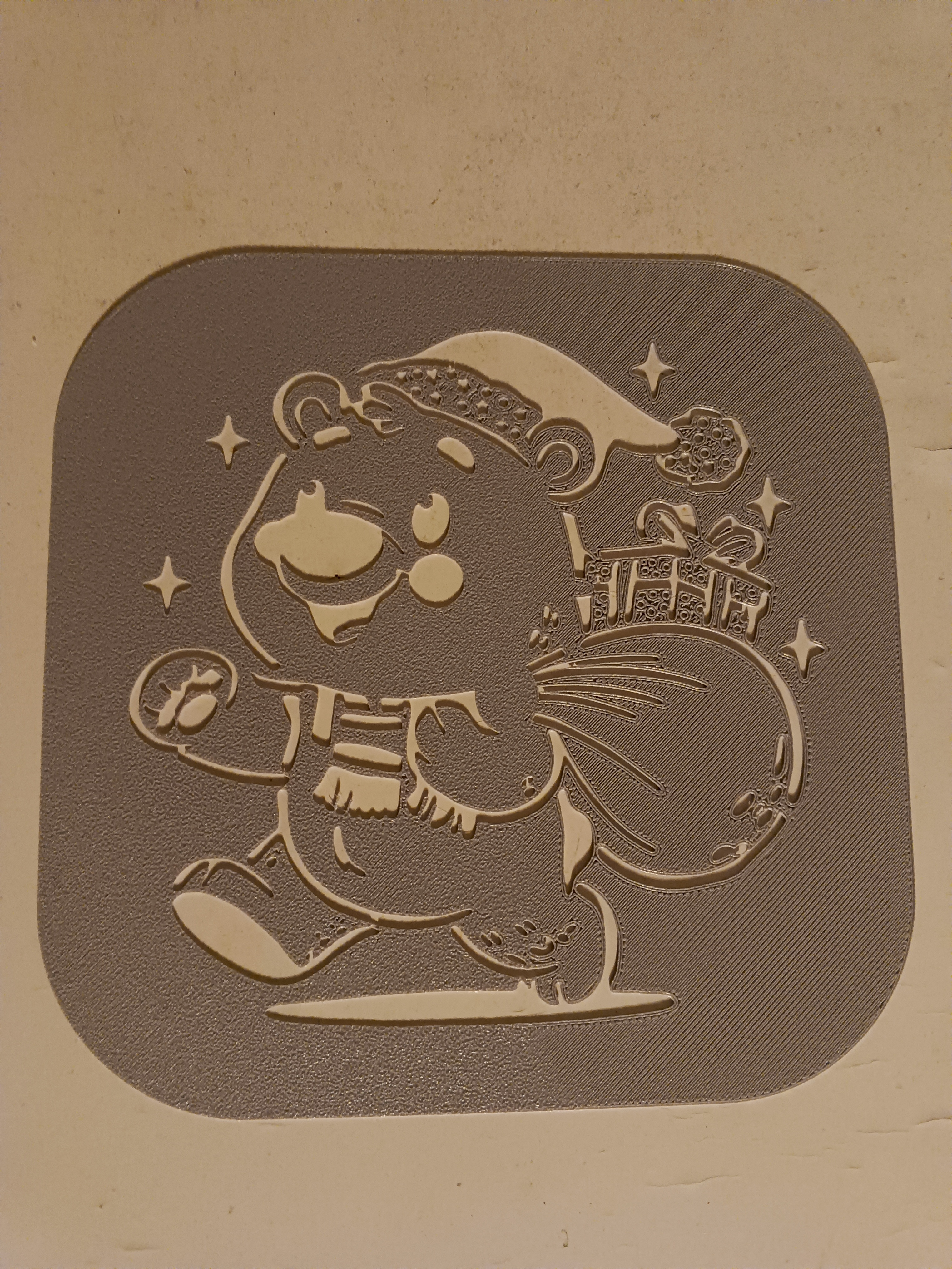 Christmas Teddy Bear 4 with Sack - Stencil