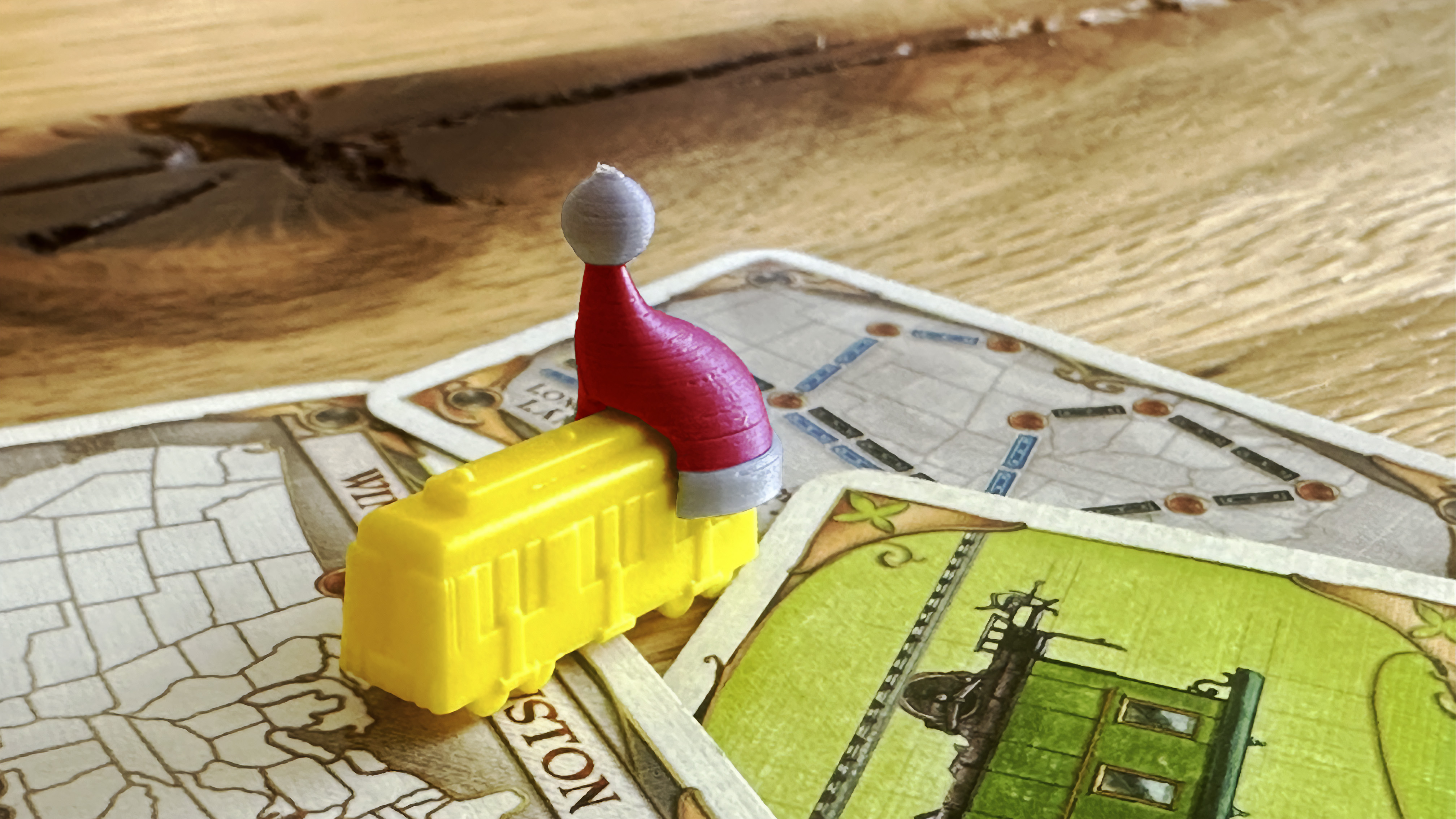 Ticket to Ride Christmas hat and Rudolf the red nose reindeer for train