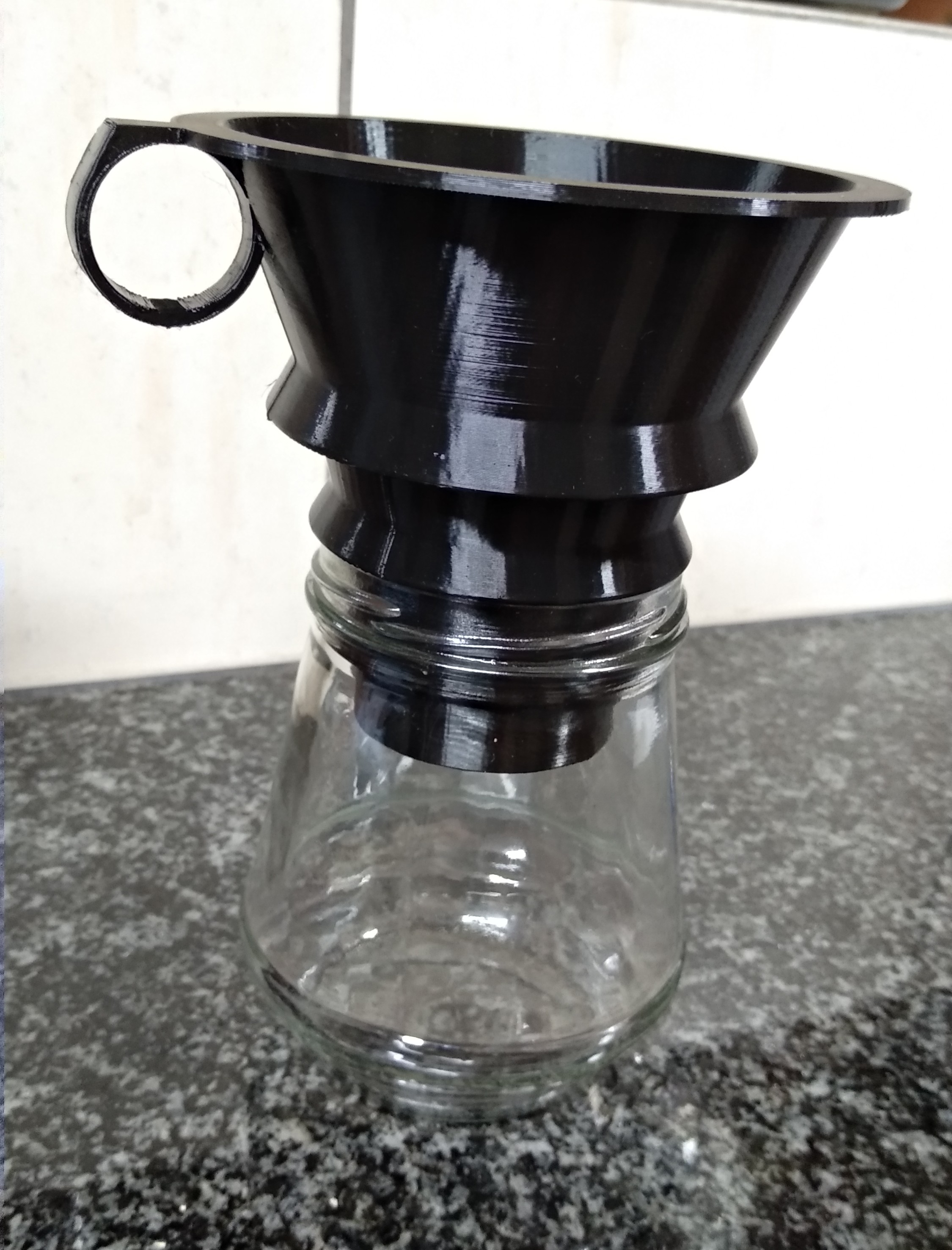 Funnel large hole for filling jars or glass bottles with preserves or jam