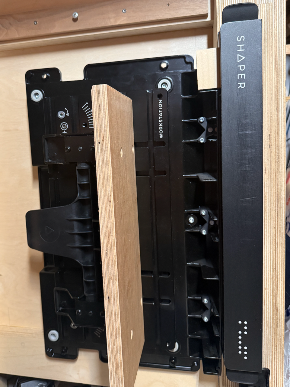 hooks for the Shaper Origin Workstation's support bar