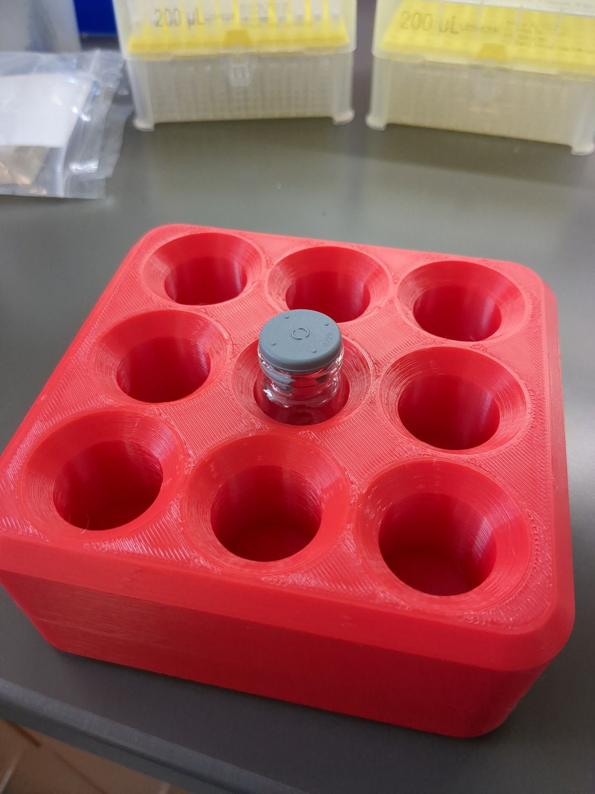 Schott vial holder - 10ml, 22.75mm diameter - 3x3
