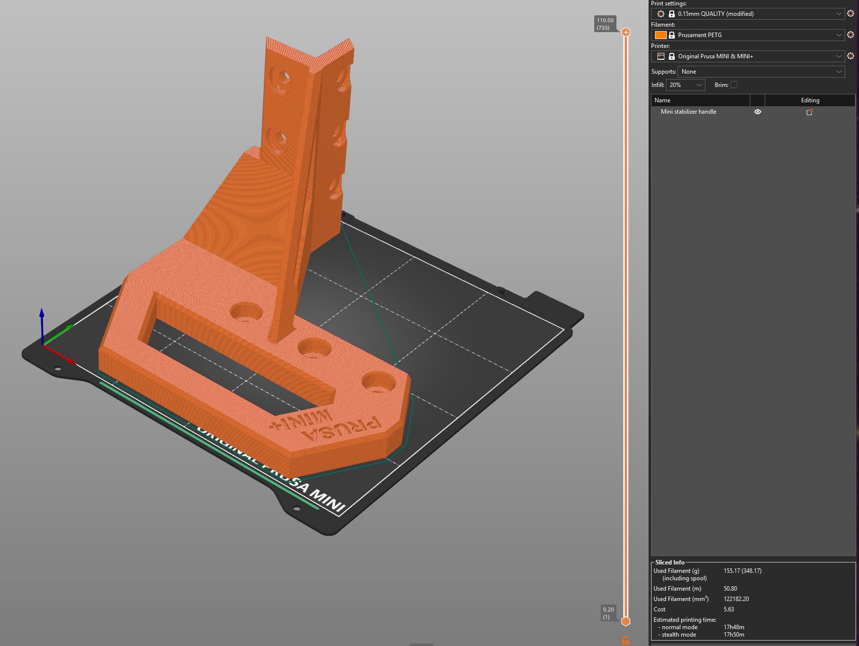 Prusa Mini+ Stabilizer w/ integrated carry handle