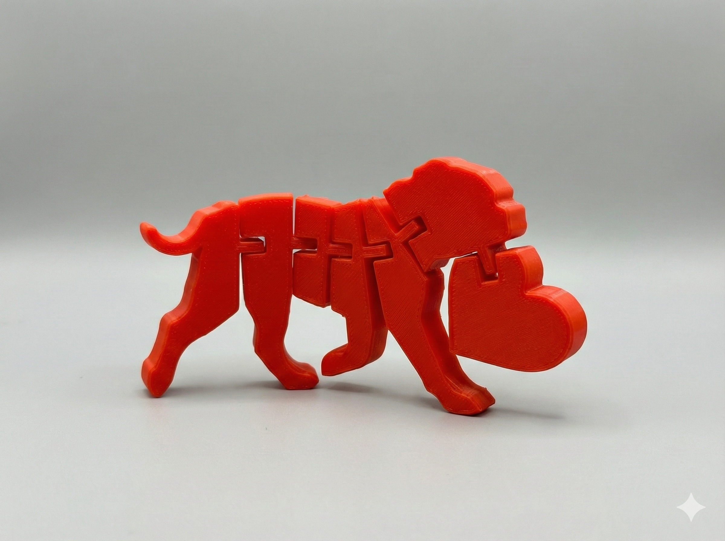 Flexi Continental Bulldog - Articulated Valentine Heart Toy