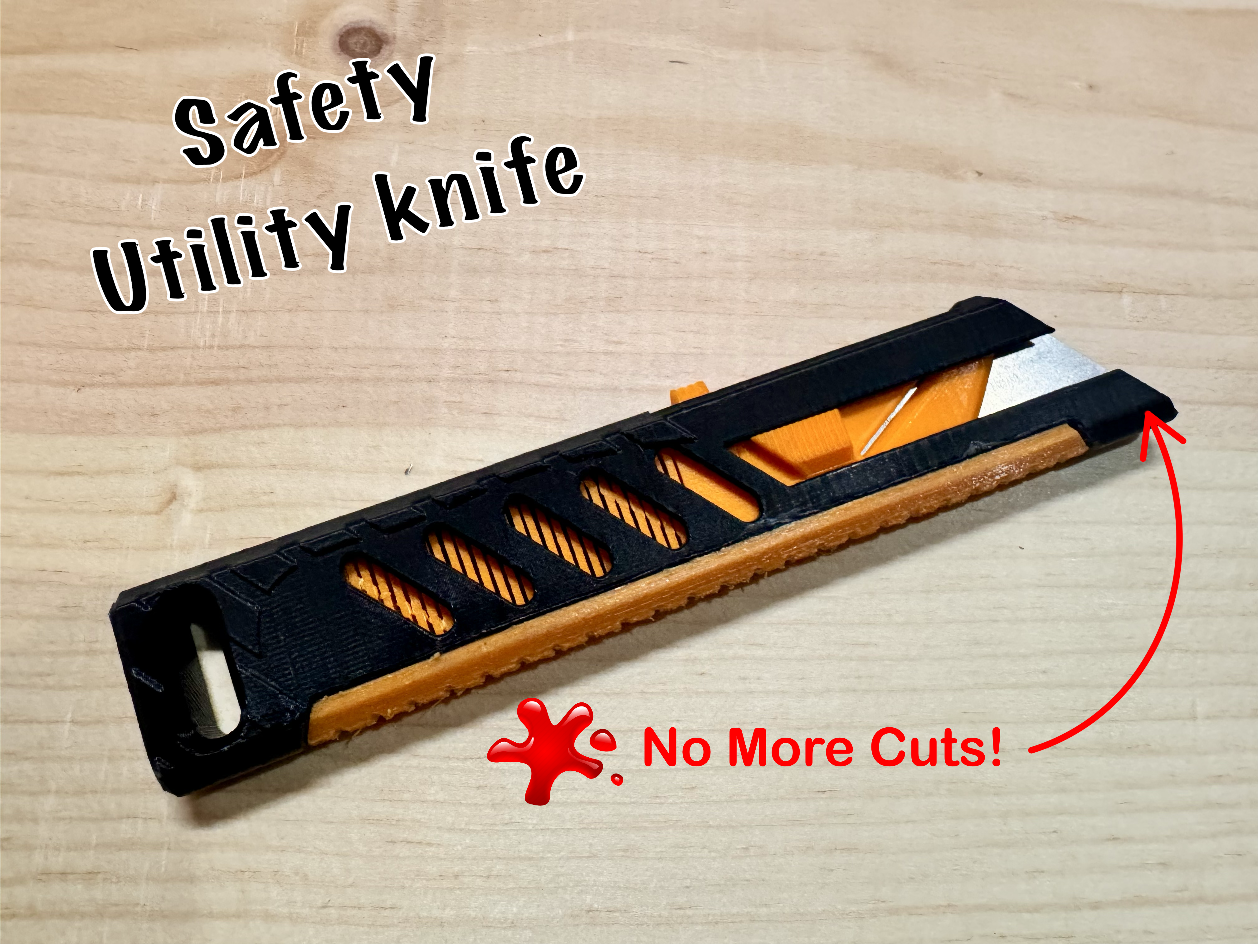 Safety utility knife (auto retracting)